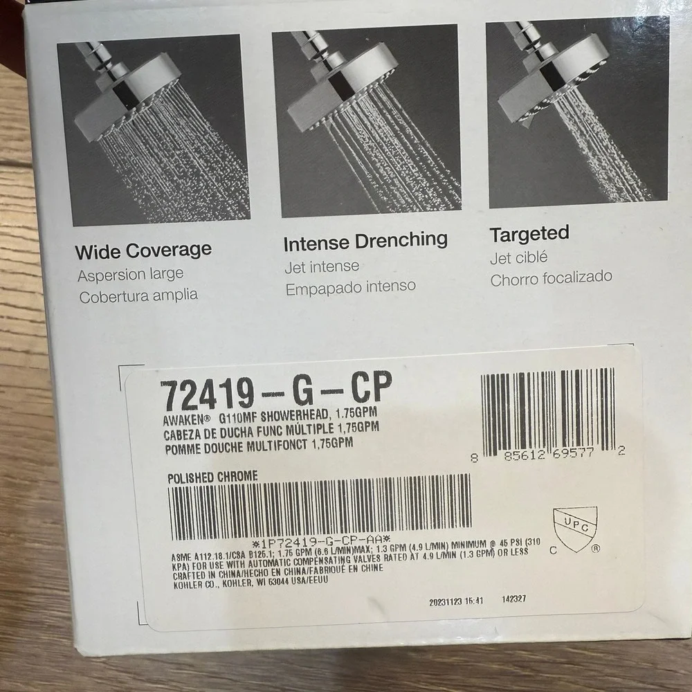 Kohler Awaken G110 Multifunction Showerhead Polished Chrome 3 Spray New in Box
